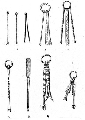 Bunches of toilet instruments (Iron Age)