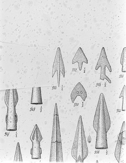 A selection of Larnaudian bronze arrow-heads.