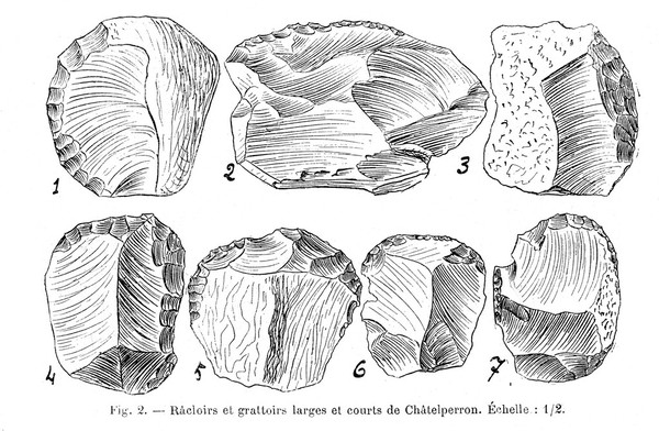 Upper Paleolithic scrapers