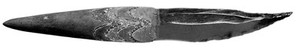 view Obsidian blade mounted in ornamental handle, from Admiralty