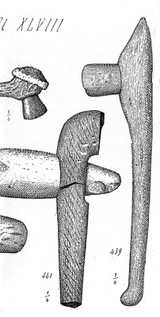 Neolithic hafted stone axe.
