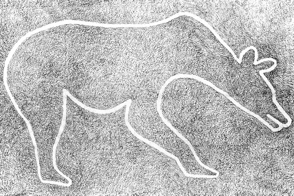 Neolithic rock engraving depicting a bear, Scandinavian.