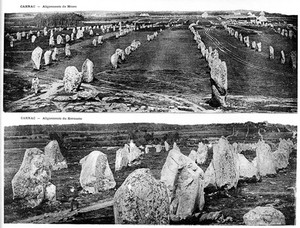 view Alignments of megaliths around Carnac, Brittany.