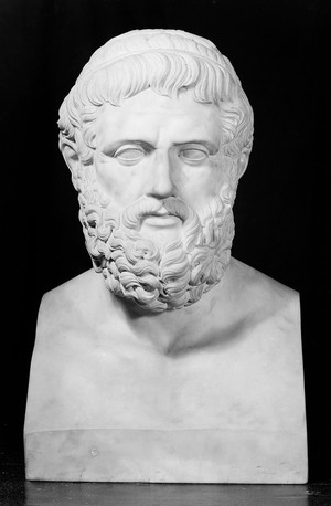 view Sophocles, from the bust in the Lateran, Rome.