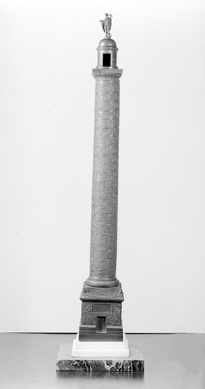 view Trajan's column; a miniature reproduction in bronze.