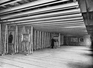 view Picture storage racks at the Walker Art Gallery, Liverpool. Mobile picture racks, from City of Liverpool Libraries, Museums and Arts Committee. Annual Reports, 1956.