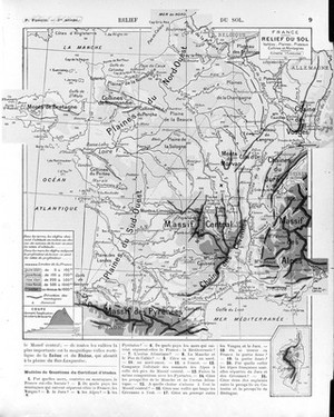 view Map of France showing soil relief.