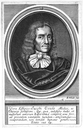 James Cooke. Line engraving by R. White, 1676.