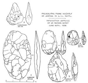 view Acheulian bifacial implements found around Watford, Herts.