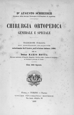 Chirurgia ortopedica : generale e speciale / Augusto Schreiber.