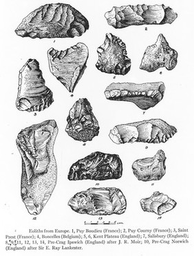 Eoliths from France, Belgium and England.