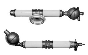 view X-ray tubes. Modified version of the Coolidge tube. G.R. Doglass insert tube (water-cooled) tube.