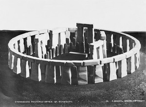 view View of Stonehenge, reconstruction.