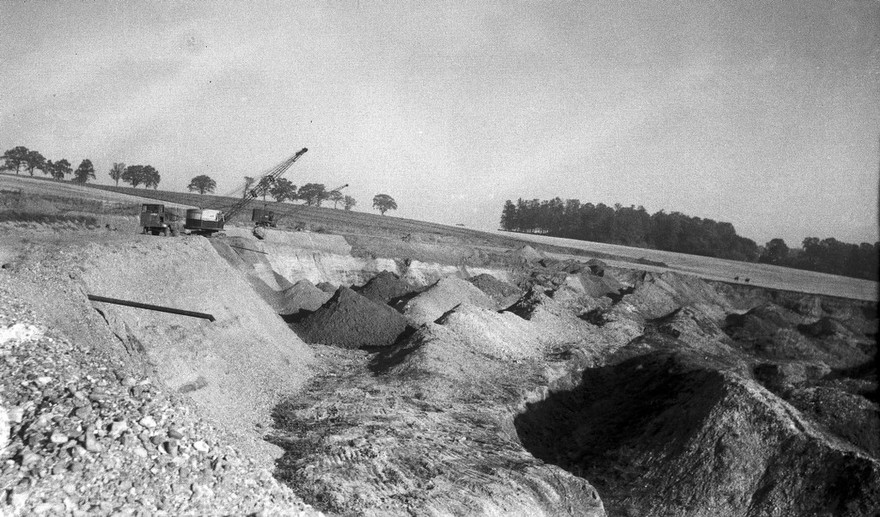 M0015982: Section at side of road, Mauley Cross, Yorkshire, 1956