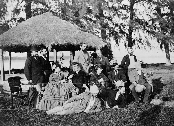 M0016033: Group photograph including Timothy Richards Lewis, India