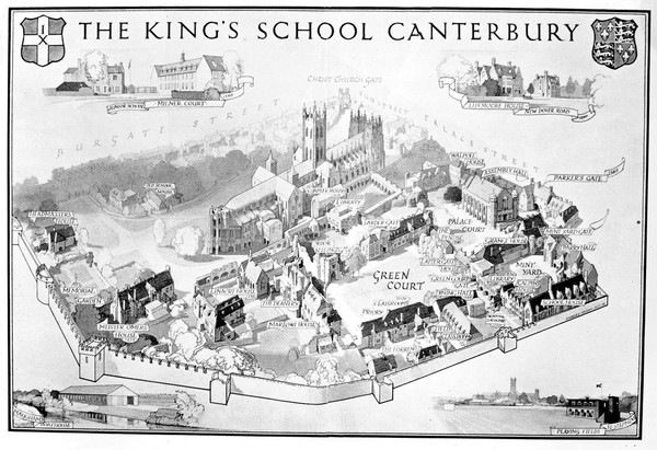 William Harvey, General view of King's School Canterbury.