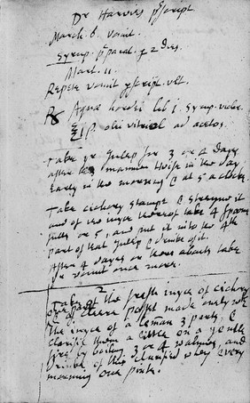 M0016126: Prescription recorded by William Harvey (1578-1657)
