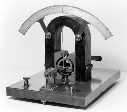 A moving coil galvanometer.