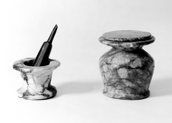 Ancient Egyptian Kohl pot minature pestle and mortar