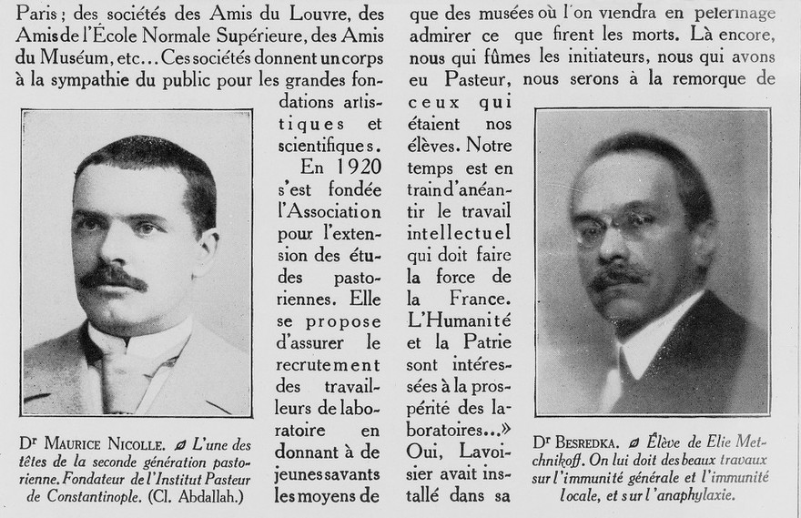 M0016621: Portraits of Alexandre Besredka (1870-1940) and Maurice Nicolle (1862-1932)