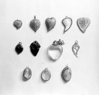 Heart forms and eye-forms, amulets.