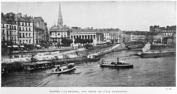 Views of nantes, 'La Bourse' taken from the Ile Gloriette.