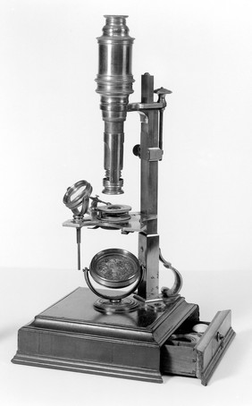 The Cuff compound microscope. Signed 'J. Cuff Londini Inv=L=Fecit'.