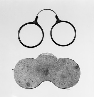 Eye-glasses and case.