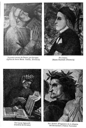 Four portraits of Dante Alighieri