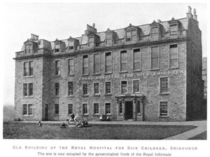 view The Royal Hospital for Sick Children, Edinburgh. Old building.