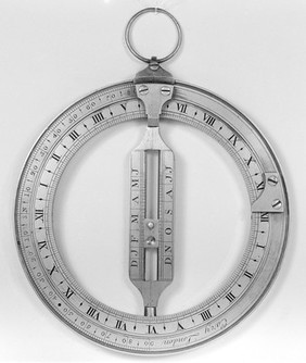 Equinoctial ring-dial (i.e. for Northern and Southern latitudes). Signed "Cary, London" undated, circa 1800 (with original case); showing detail of one side.