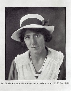 Marie Stopes at the time of the marriage with Mr. H.V. Roe.