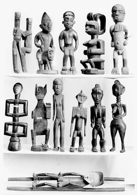 Twelve African statues, effegies