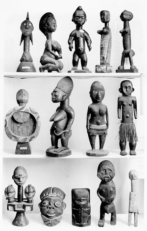 view Fourteen African statues, effegies