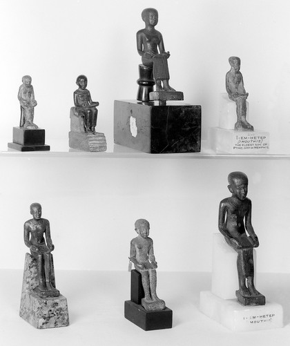 M0017646: Seven Ancient Egyptian figures of Imhotep