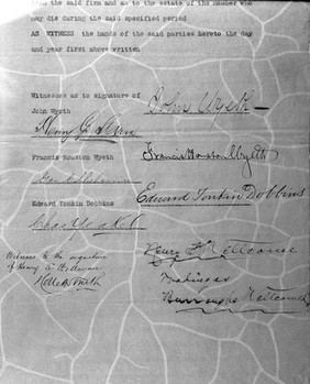 Signatures on document in Wellcome Foundation