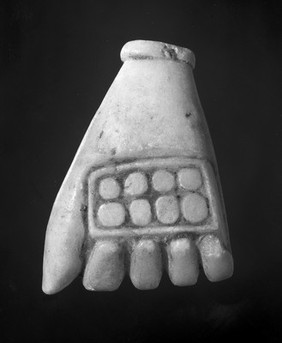 Amuletic objects of stone in the form of a hand, Bolivia.