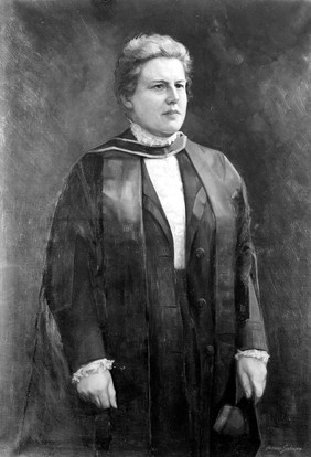 Dame Louisa Brandreth Aldrich-Blake, surgeon. Oil painting by Harry Herman Salomon after a photograph.