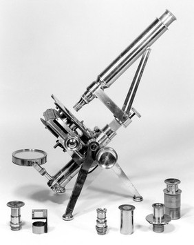 Achromatic microscope by Powell and Lealand, 1849.