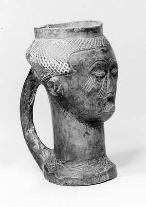 view Wooden head cup, Kasai, Congo, Africa.