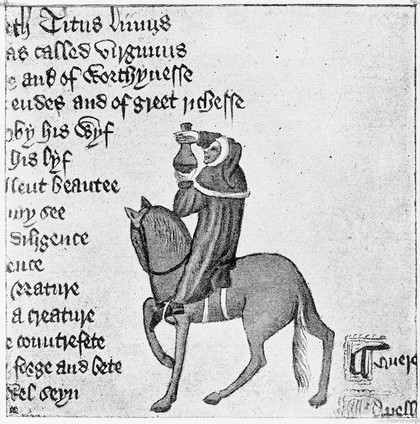 M0018403: Physician examining urine, 14th century