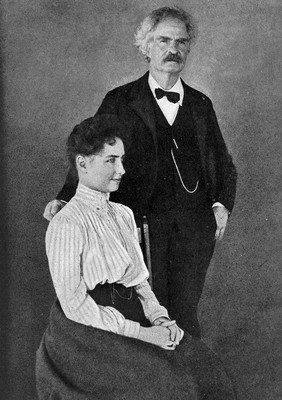 Helen Keller with Mark Twain.