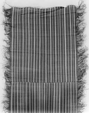 view Woven grass mat, stripes with colours, Zaire. ExPareyn Collection.