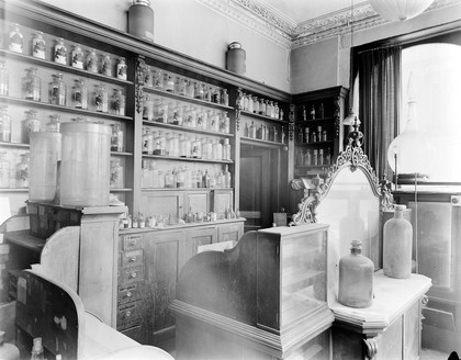 Late 19th century Chemist's shop formerly owned by N.F. Tyler.