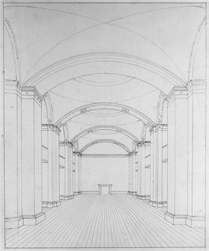 view Royal College of Surgeons, architectural drawing.
