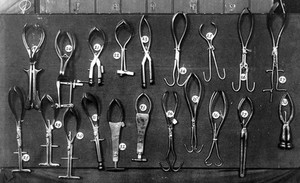 view Series of pairs of obstetrical forceps in Holland.