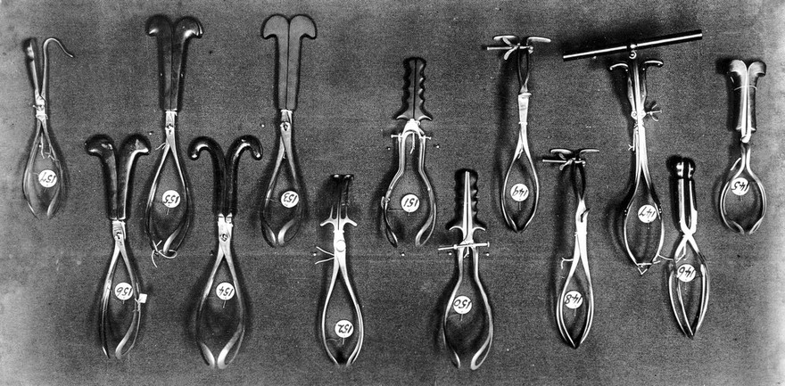 Series of pairs of obstetrical forceps in Holland.