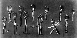 view Series of pairs of obstetrical forceps in Holland.