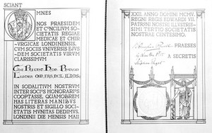 view Lister, Diploma...Chirurgical Society of London, 1905