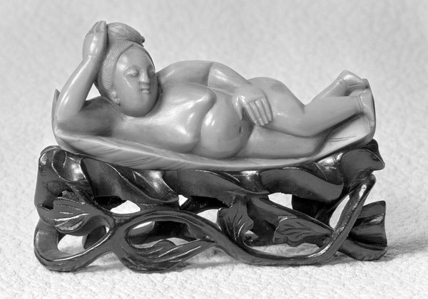 M0020056: Japanese anatomical female figure reclining on a couch